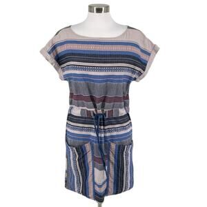 Anthropologie The Odell’s Womens Blue Pink Cotton Shirt Dress Size M